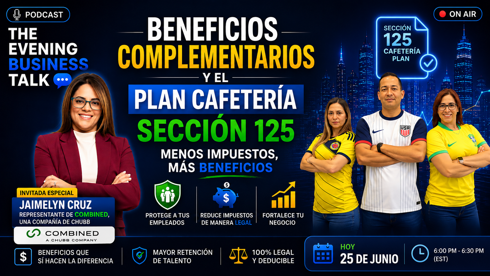 Podcast sobre el Plan Cafetería Sección 125 del IRS, beneficios complementarios para empleados y estrategias para reducir impuestos legalmente en empresas.